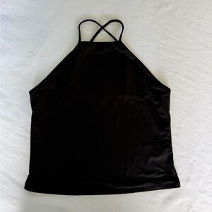 Express Black Halter Bodysuit with Thin Straps